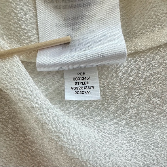 Vince Tie Neck Sleeveless 100% Silk Blouse in Off-White | XL | NWT - Picture 8 of 16